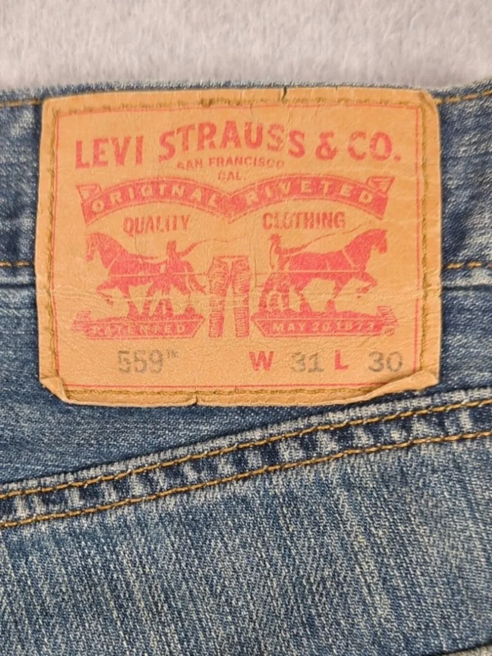 Levi's 559 Jeans Men's 31x30 (Actual 33x29) Blue Denim Relaxed Straight Leg